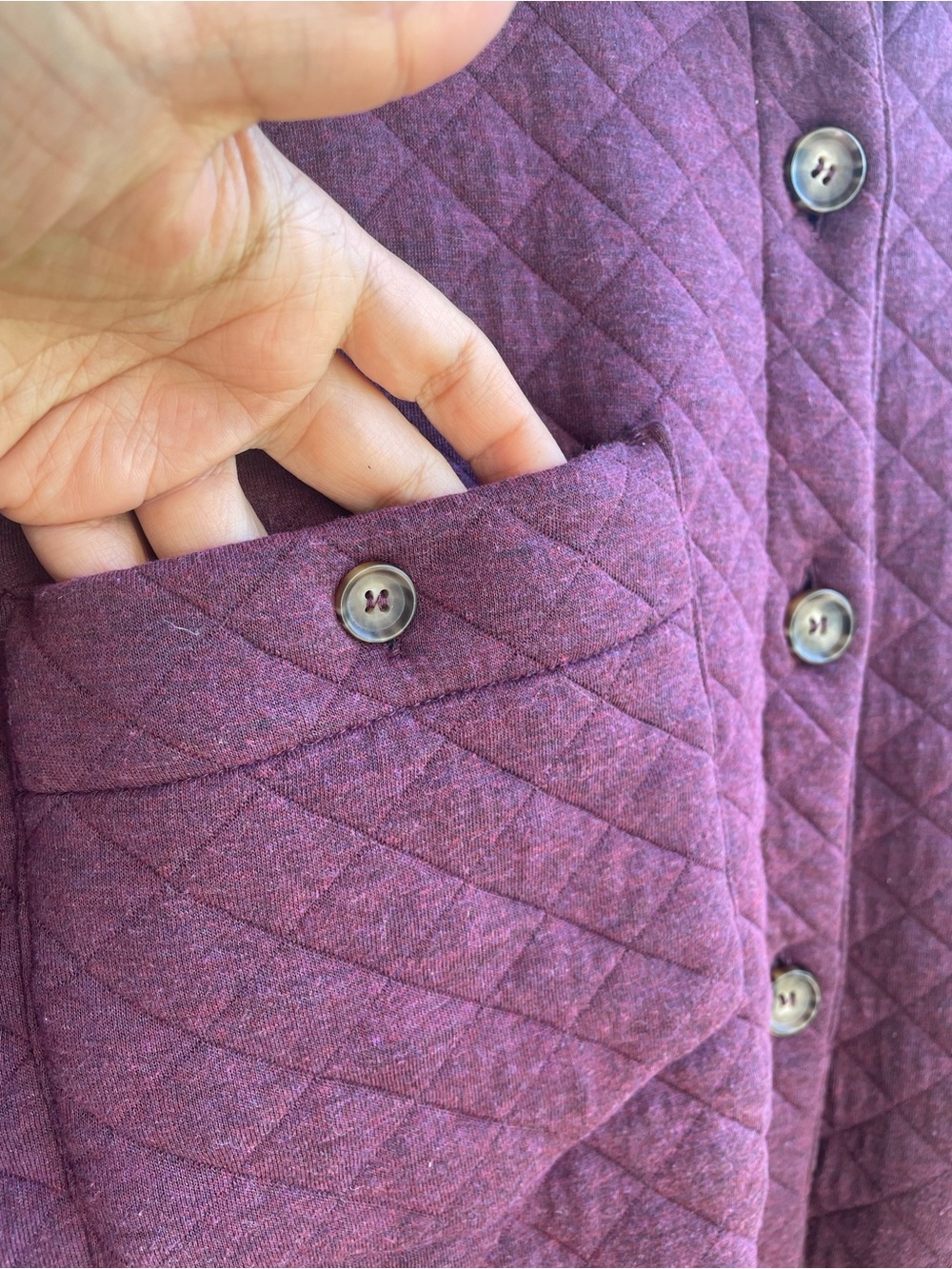 Marine Layer Corbet Quilted Shirt Jacket in Deep Plum Size Large - Picture 16 of 16